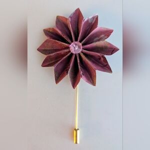 Daphne Paper Flower Lapel Pin/ Purple Flower Lapel Pin